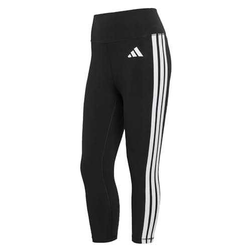 Image of adidas Women's Optime Essentials Workout 3-Stripes 3/4 Leggings, black/white, XXL