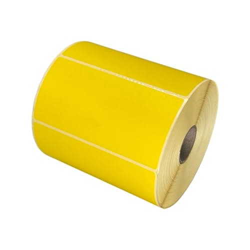 Image of Yellow 102mm x 51mm Direct Thermal Labels, 2 Rolls / 1,000 per Roll, 4" x 2" Labels, Compatible with Munbyn, Zebra, Toshiba, Citizen etc Label Printers (102mm x 51mm, 2, Count)