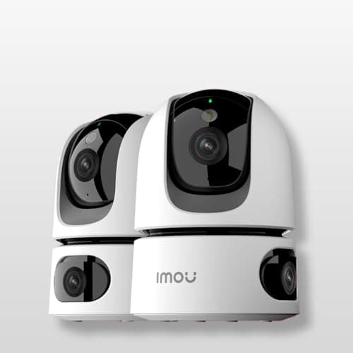 Image of Imou Dual-Lens 2K+2K Indoor Security Camera, House Security Camera 360°Full Coverage, Pet Baby Camera with APP, Color Night Vision, Human/Pet/Sound/Motion Detection, Siren Spotlight, 2 Pack
