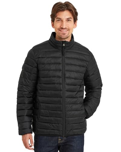 Image of TOG24 Gibson Mens Puffer jacket Lightweight Padded Jacket Water Resistant Quilted Coat Ultra Warm Wind Resistant for Hiking Casual Skiing Black 6XL