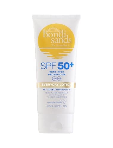 Image of Bondi Sands Fragrance Free Sunscreen Lotion SPF 50+ | Non-Greasy Broad-Spectrum Formula Moisturises, Soothes, and Protects Skin, Water Resistant Up To 4 Hours + Cruelty Free | 150 mL/5.07 Oz