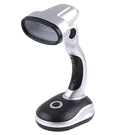 Image of Garden Mile Portable Desk Lamp | Battery Powered 12 White LED Light Table Lamp | Flexible Cordless Wireless Bedside Lamps | Modern Lighting for Camping Home Office Computer Desk