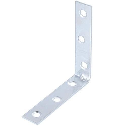 Image of 10x Steel Corner Brackets 75mm (3") Zinc Flat Wood Right Angle L Shape Cabinet Cupboard Repair Plates