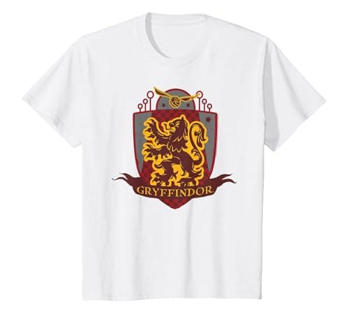 Image of Harry Potter Gryffindor Chest Badge T-Shirt, Youth, White, Small