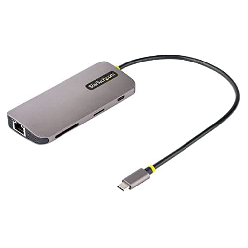 Image of StarTech.com USB C Multiport Adapter 4K 60Hz HDMI Video, 3 Pt 5Gbps USB-A Hub, 100W USB Power Delivery Pass-Through/GbE/SD/MicroSD, 12"/30cm Cable, Travel Laptop Docking Station