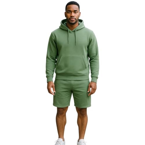 Image of Urban Road Men’s Tracksuit Set – Casual Pullover Hoodie & Cargo Shorts Co-ord Set | Sports Gym Everyday Comfort Top & Bottom