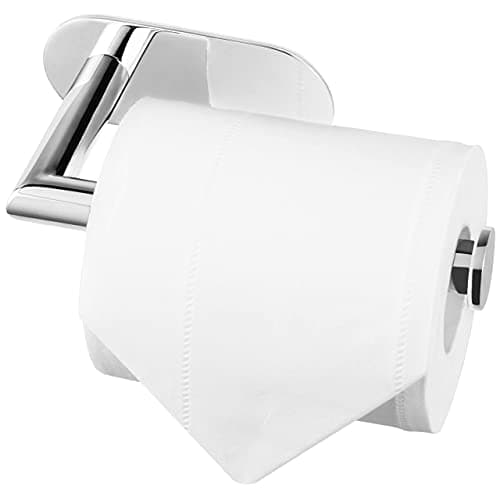 Image of HITSLAM Toilet Roll Holder Self Adhesive Polished Chrome 304 Stainless Steel Stick on Toilet Paper Holder for Bathroom
