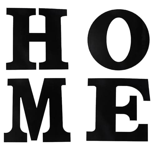 Image of 11.9Inch Wooden Home Sign Wall Decor, Large Hanging Black Letters Wall Art Rustic for Farmhouse Living Room Kitchen