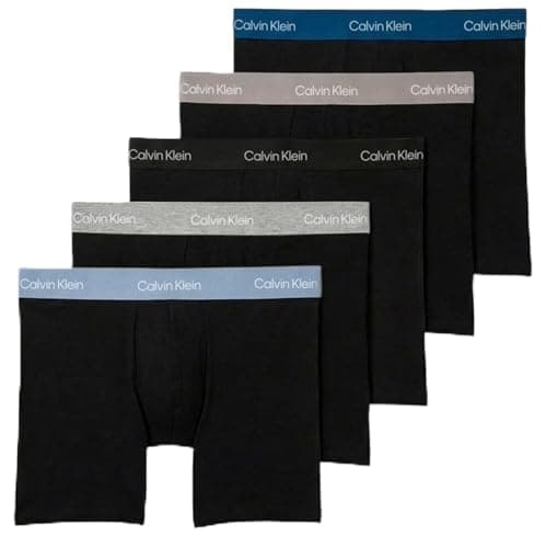 Image of Calvin Klein Men Boxer Brief 5pk BLUE (BLK W CLASSIC BLUE WB/BLK W PORPOI) XL