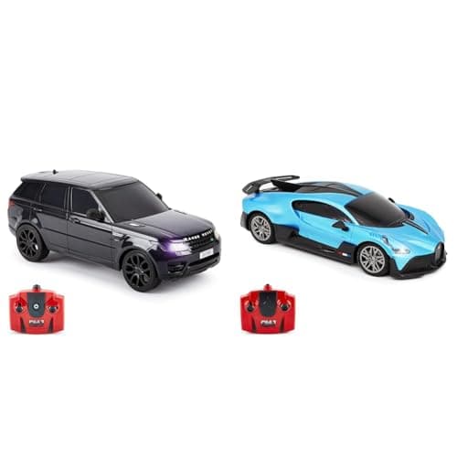 Image of CMJ RC Cars TM Range Rover Sport Remote Control Car 1:24 scale & Bugatti Divo Blue Remote control Radio Car 1:24 Officially Licensed 1:24 Scale Working Lights 2.4Ghz