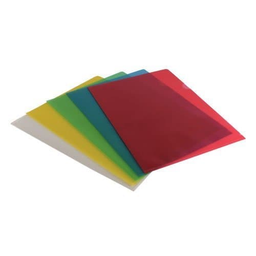 Image of Pack of 100 - A4 Cut Flush Folders 120 Micron Assorted Colors (3352288)