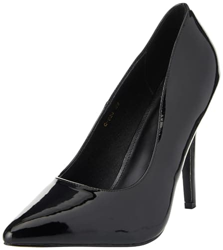 Image of Gizelle Women Stiletto High Heel Pointed Pumps Ladies Party Clubbing Work Court Shoes Size 3-12 (6 UK, Black Patent)