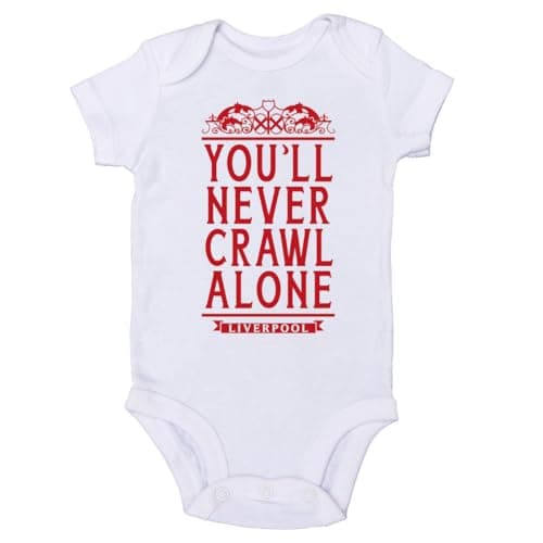 Image of Partisan Liverpool You'll Never Crawl Alone Baby Grow (White, Medium)