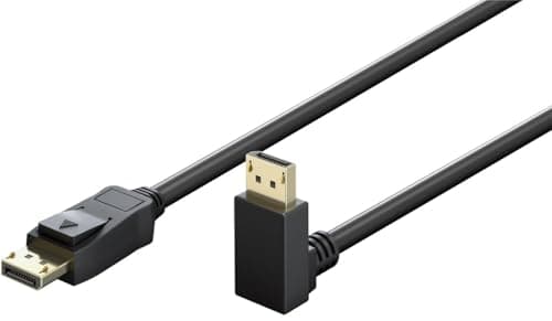 Image of goobay DisplayPort Cable 2.0/2.1, 54 Gbps Supports FreeSync and G-Sync, HDCP 2.2, Dynamic HDR and 32 Audio Channels, Especially for Gaming / 90° Connector - 2 m / 77057