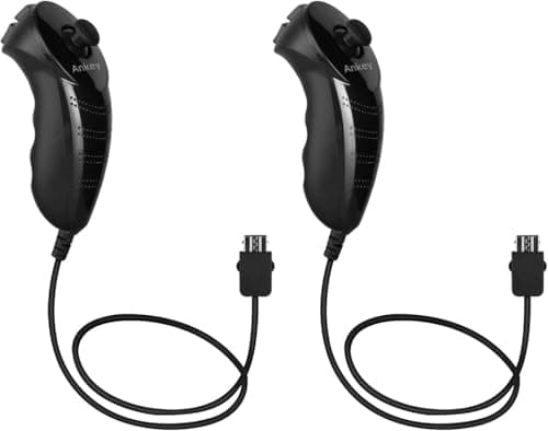 Image of Ankey 2Packs Nunchuck Controller Remote Replacement for Nintendo Nunchuk Wii Wii U Console Black