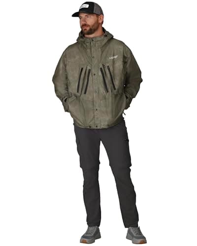 Image of FROGG TOGGS Unisex Tekk Toad Waterproof Breathable Rain Jacket Ideal for Fishing and Wading, Stone, M UK
