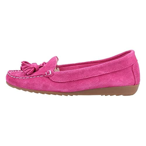 Image of Riva Aldons Womens Pink Moccasin with Tassels - Size 5 UK - Pink