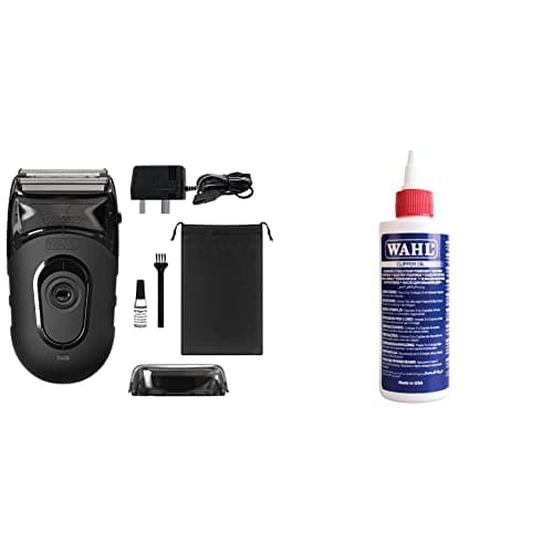 Image of Wahl Li Compact Travel Shaver, Beard Shaver, Electric Shavers for Men, Black & Clipper Oil, Blade Oil for Hair Clippers,118.3 ml