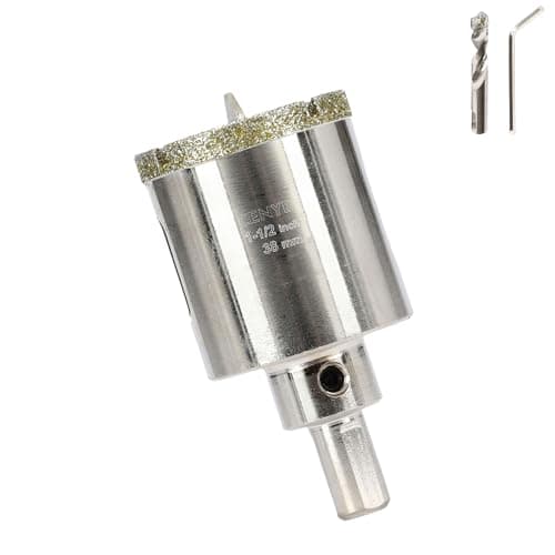 Image of 1-1/2 Inch 38mm Tile Hole Cutter Drill Bit Diamond Metal Hole Saw with Center Pilot Drill – Diamond-Coated for Marble, Granite, Ceramics, Porcelain Tiles, Glass