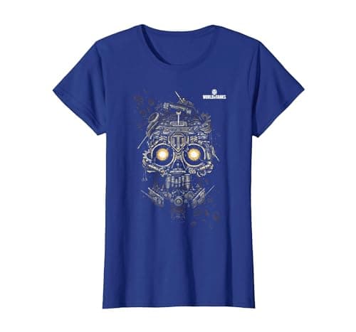 Image of World of Tanks Halloween Tank Skull T-Shirt, Women, Royal Blue, X-Small