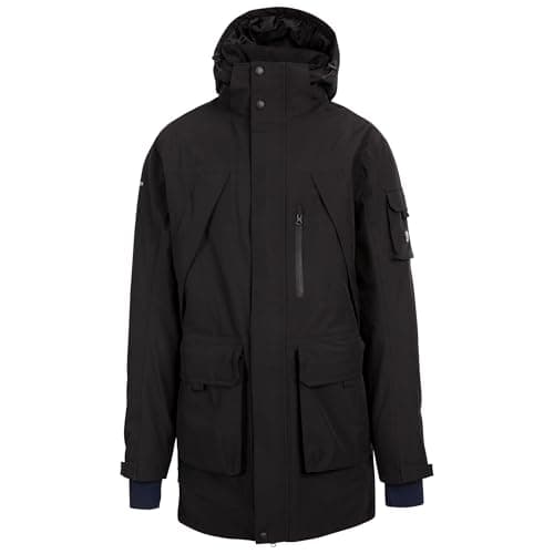 Image of Trespass Mens Waterproof Hooded Long Length Jacket With Zipped Pockets Pelsall
