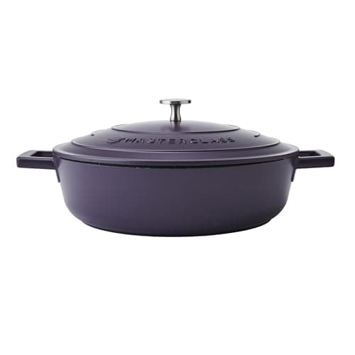Image of MasterClass Cast Aluminium Casserole Dish With Self-Basting Lid Premium Quality Lightweight Non-Stick Medium Round Blue, Hob To Oven Cooking Pot For Family Meals Curries Dishwasher Safe, 28cm, 4L