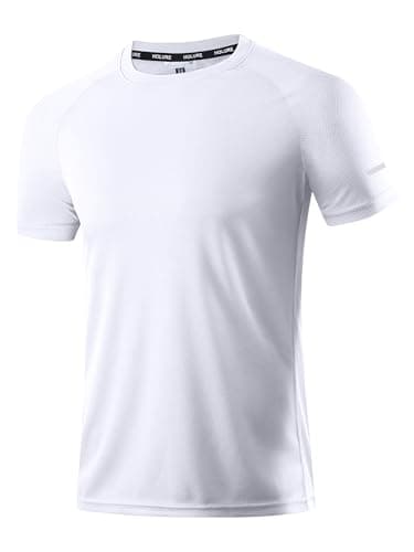 Image of Holure Men's Quick-Dry Sportswear T-Shirts,1 Pack Breathable Moisture Wicking Gym Tops for Training & Workout,Short Sleeve Tees White 1P01-S