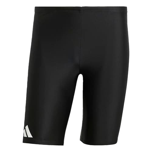 Image of adidas Men's Solid Swim Jammers, Black/White, 36