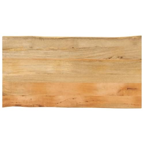Image of vidaXL Live Edge Solid Wood Table Top 110x60x2.5 cm - Mango Hardwood for Living Room/Dining/Office