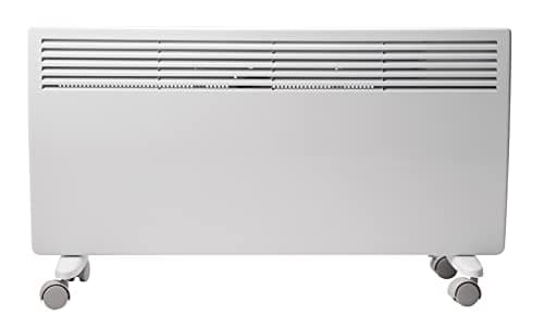 Image of Devola DVNDM20 2000W Eco Electric Panel Heater with Adjustable Thermostat | Energy Efficient Technology, Lot 20 | Slimline Wall Mounted & Free Standing Plug in Low Energy Heaters with Timer | White