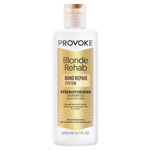 Image of PROVOKE Blonde Rehab N0'2 Bond Strengthening Sulphate-Free Shampoo 200 ml, Reduces Breakage and Frizz in 1 Wash Formulated with a Pro Bonding Complex, Keratin and Hyaluronic Acid, for Damaged Hair