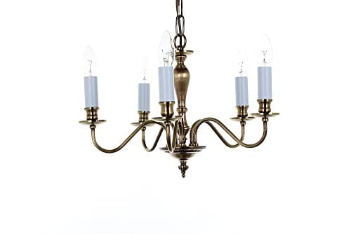Image of Impex Georgian Light Bronze 5 Arm Chandelier