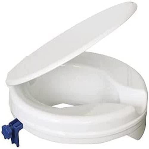 Image of Aidapt 50mm (2") Elevation Raised Comfortable Toilet Seat with Lift Up Lid Easy Fit White