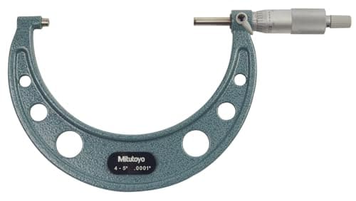 Image of Mitutoyo 103-219 Series-103 Outside Micrometre with Ratchet Stop, 4"-5" Range, 0.0001" Graduation