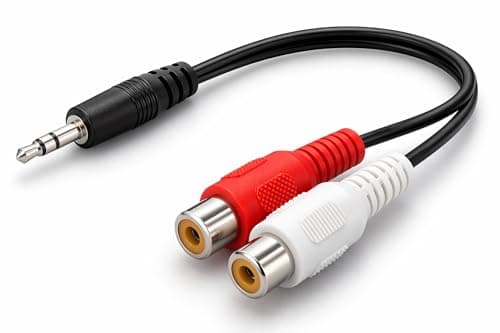 Image of 3.5mm stereo jack to 2 RCA Phono Sockets length 20cm
