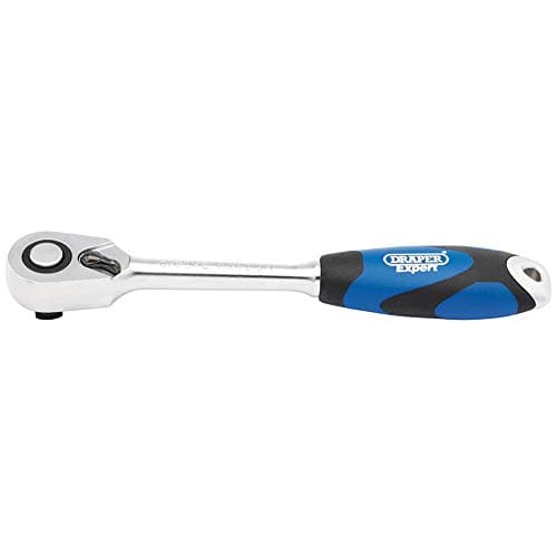 Image of Draper 26504 1/2-Inch Square Drive 72 Tooth Reversible Ratchet with Soft Grip Handle , Blue