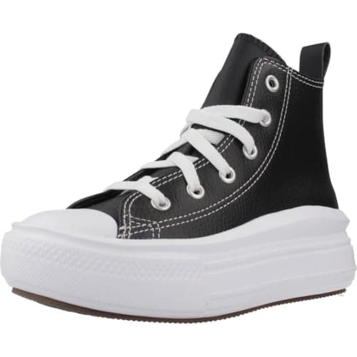 Image of CONVERSE Chuck Taylor All Star Move Platform Leather Sneaker, 6 UK Black/Black/White