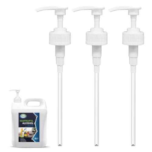 Image of 3 Pcs 5L Bottle Pump Dispenser for Isopropyl Alcohol Pump for 5ltr Container Cleaning With Tube 4ml Dose Ideal for Shampoo, Alcohol, Oils, Perfumes, Fragrances for Isopropyl 5l Pump Dispenser