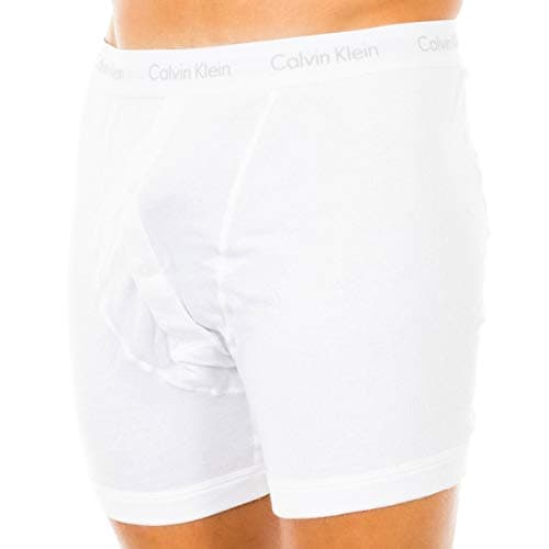 Image of Calvin Klein - Calvin Klein Boxer Brief -Button Fly - Long Leg Boxers for Men - Mens Boxer Shorts - Boxer Shorts Men - Pack of 1 - White - Extra Large