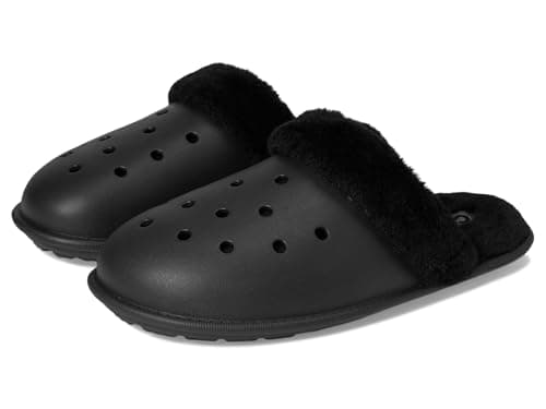 Image of Crocs Classic Fuzz Scuff Black Size 4 UK Men/ 5 UK Women