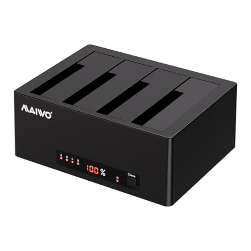 Image of MAIWO 4 Bay Hard Drive Docking Station Cloner for 2.5 3.5 Inch SATA HDD SSD, USB 3.0 5Gbps Speed with UASP, 96TB Capacity, External HDD Duplicator Reader