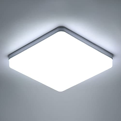 Image of Riserva LED Ceiling Light, 36W Square LED Ceiling Lights Indoor Cool White 6500K, 4050LM Bright Panel Lighting for Bedroom, Kitchen, Hallway, Outside Porch