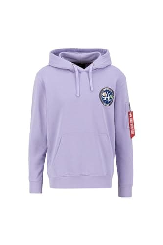 Image of Alpha Industries Men's Apollo Mission Hoodie Hooded Sweatshirt, Pale Violet, L