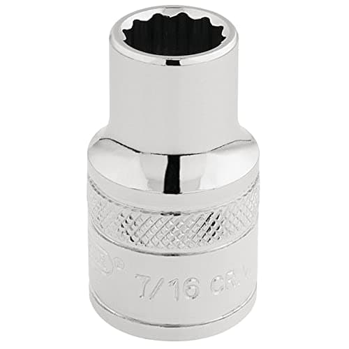 Image of Draper 33600 1/2-Inch Square Drive Polished Chrome Imperial Socket, 7/16-Inch Size