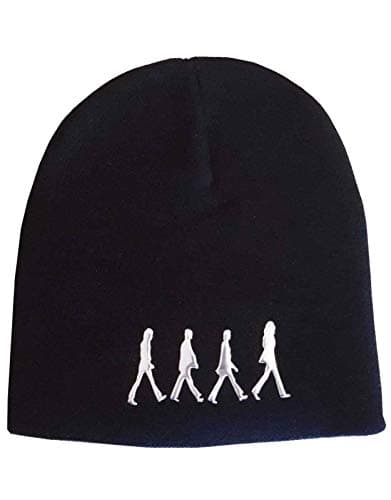 Image of The Beatles Beanie Hat Abbey Road Sonic Silver Logo Official Black One Size