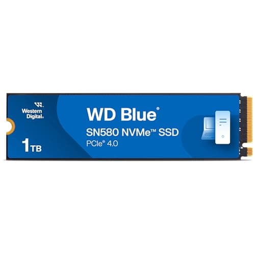 Image of WD Blue SN580 1TB SSD, NVMe SSD, M.2 2280, PCIe Gen3, up to 4150 MB/s read speeds, nCache 4.0 Technology Includes Acronis True Image for Western Digital
