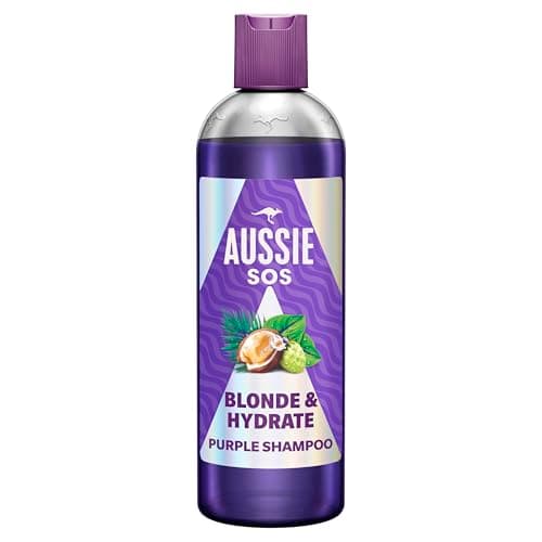 Image of Aussie SOS Blonde and Hydrate Purple Shampoo 300ml for Bleached, Highlighted and Grey Hair, Neutralise Brassy, Yellow Tones on Blonde, Highlighted and Silver Hair, Boost Brightness, Softness and Shine