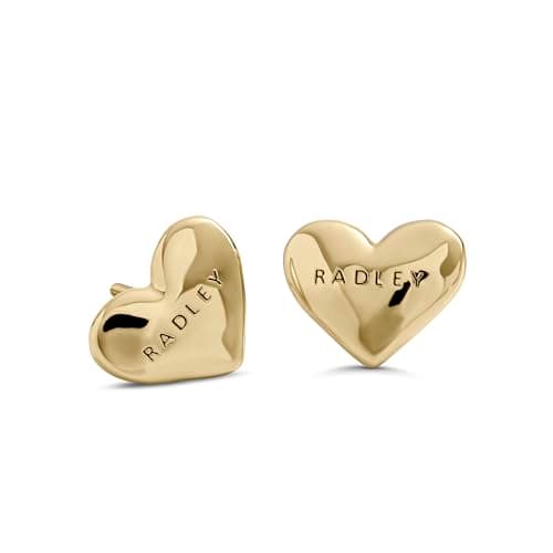 Image of Radley 18ct Gold Plated Hammered Heart Earrings