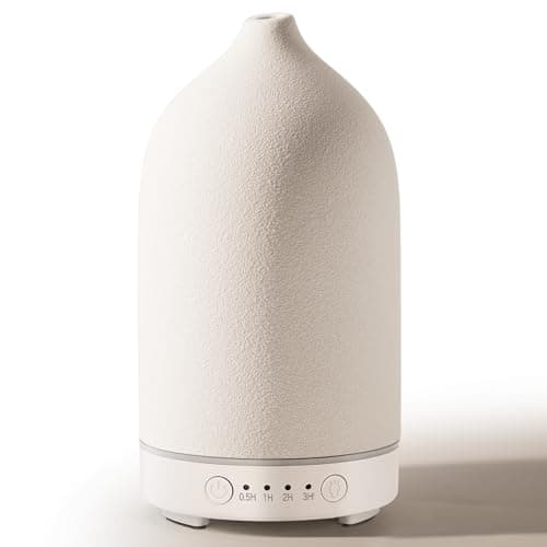 Image of Diffuserlove Ceramic Diffuser 160ML Essential Oil Diffusers for Home Room Air Humidifier Cool Mist Electric Diffuser for Bedroom White(Size:6.8"H x 3.6"W)