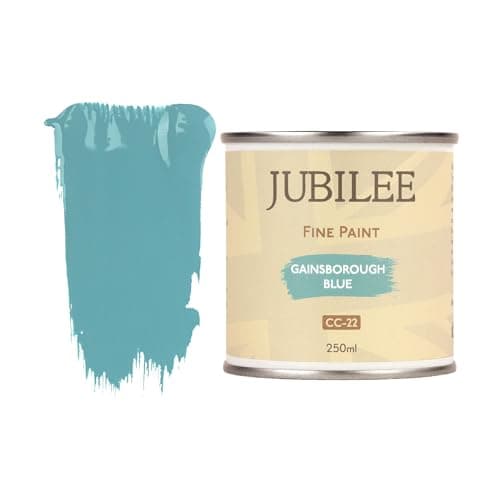 Image of Guild Lane Jubilee Furniture Paint - Gainsborough Blue 250ml - Multi-Surface Paint for Wood, Metal, Glass & More - Durable, Water-Based, Soft Sheen Finish - No Primer or Wax Needed